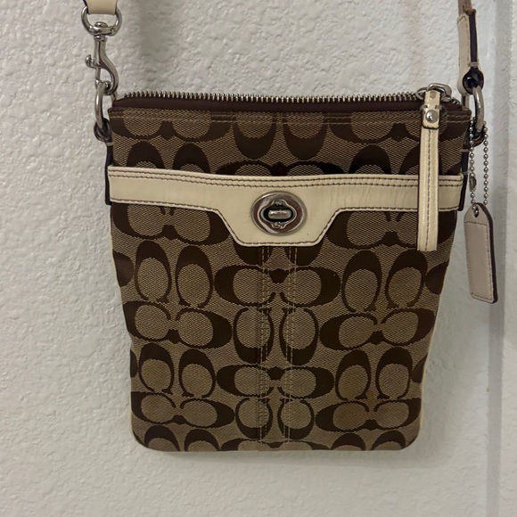 Coach Handbags - Coach Brown and Cream Crossbody Bag